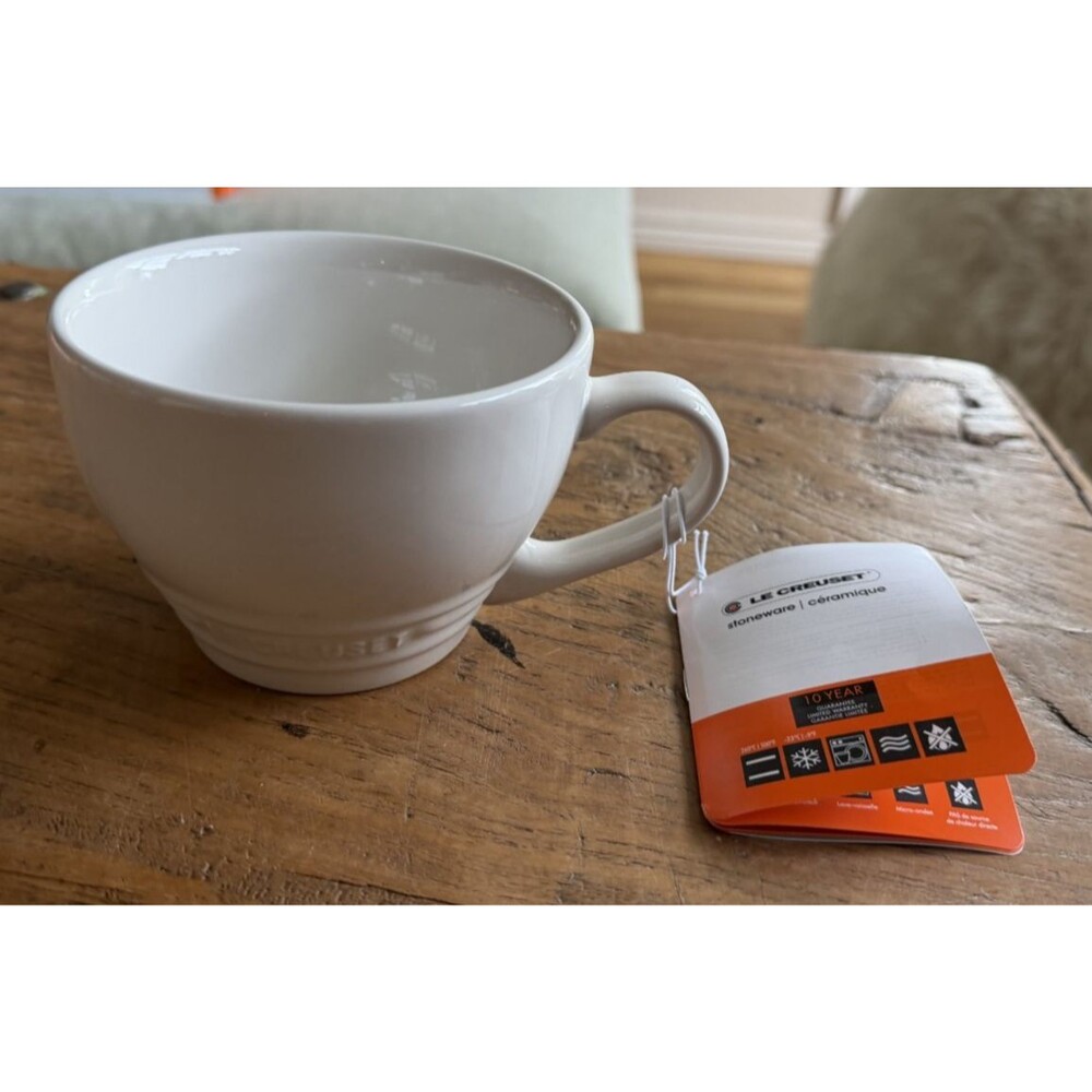 Le Creuset Stoneware Giant Cappuccino Bistro Mug 14 oz Meringue NEW